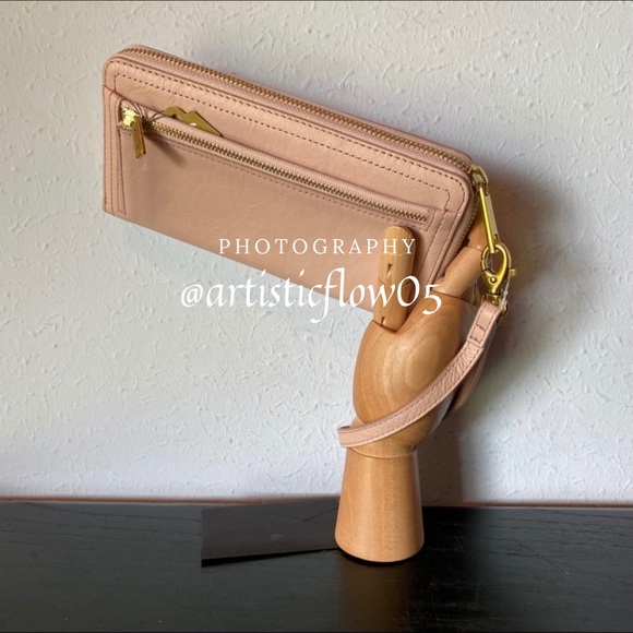 NEW Fossil RFID Dusty Rose Logan Zip Around Clutch - Picture 4 of 8